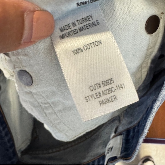 AGOLDE Parker Denim High Rise Distressed Summer Cutoff Shorts Blue Size 27 - Picture 10 of 12